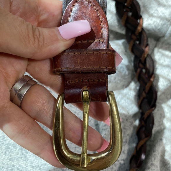 Woman’s Brown Classic Braided Belt Genuine Leather Buckle 1" Wide |Size M - Picture 3 of 9